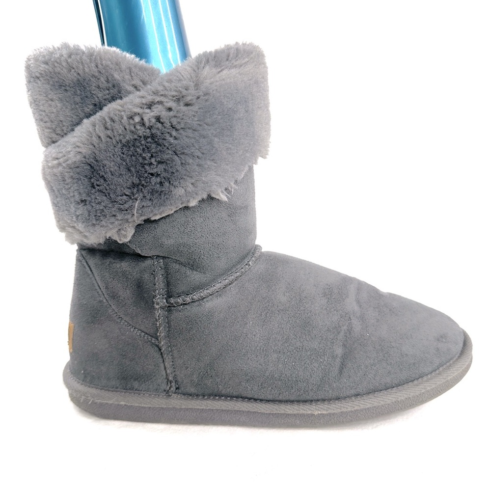 Apres by Lamo Terrace Women Size 11 Gray Microfiber Winter Boot Faux Fur